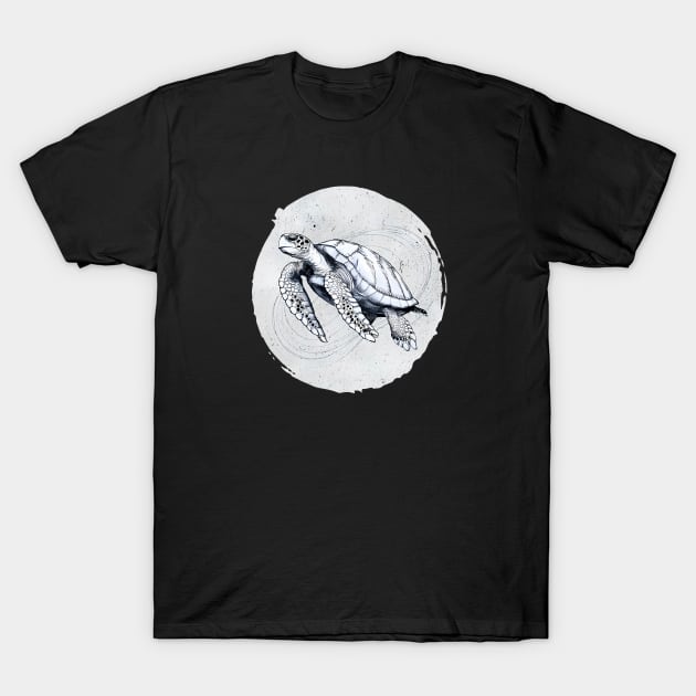 Sea Turtle in Abstract: Costa Rican Wildlife Art T-Shirt by Costa Rica Designs